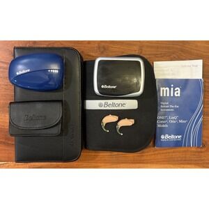 Beltone One! Mia 65D Hearing Aid Lot Cases Manuals Untested